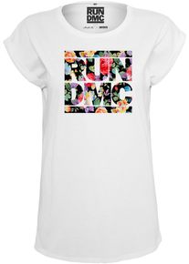 MisterTee Herren T-Shirt "MisterTee Damen Ladies RUN DMC Floral Tee", weiß, casual, Gr. XS, bedruckt, 100% Baumwolle, Shirts
