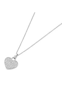 Smart Jewel Damen Herzkette "Herz mit Zirkonia, Silber 925", 45cm, Silber 925 (Sterlingsilber), weiß, Silber 925 (Sterlingsilber), Halsketten