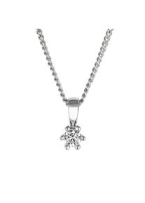 OROLINO Damen Kette mit Anhänger "Gold 585 mit natürlichem Brillant 0,15ct.", 42/45cm, 0,15 ct, Gold, L: 45cm B: 4.5mm, weiß, Gold, B:4.5mm,