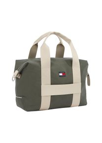 Tommy Jeans Damen Weekender "TJM RETRO COOL DUFFLE", grün, Textil, Taschen, Unisex Umhängetasche, Henkeltasche, Schultertasche mit Kontrastbesatz