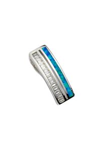 Vivance Damen Ketten-Anhänger "925/- Sterling Silber synth. Opal & Zirkonia", ONE-SIZE, Silber 925 (Sterlingsilber), 2,1 g, weiß, Silber 925