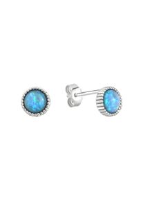 Vivance Damen Ketten-Anhänger "925/- Sterling Silber rhodiniert synth. Opal blau", ONE-SIZE, Silber 925 (Sterlingsilber), 0,4 g, weiß, Silber 925