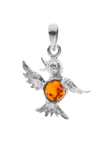 OSTSEE-SCHMUCK Damen Ketten-Anhänger "OSTSEE-SCHMUCK Anhänger Kolibri Anhänger Kolibri", 28 x 20mm, Silber 925 (Sterlingsilber), 2.2 g, weiß, Silber