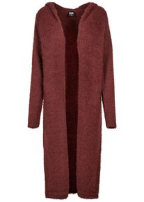 Urban Classics Damen Strickjacke "Urban Classics Damen Ladies Hooded Feather Cardigan", rot, Gr. XS, unifarben, 51% Polyamid, 49% Polyacryl,
