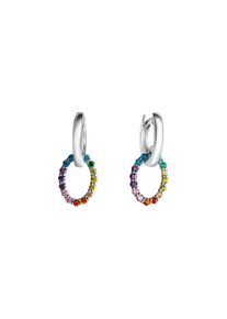 Vivance Damen Paar Creolen "925-Sterling Silber rhodiniert Zirkonia", ONE-SIZE, Silber 925 (Sterlingsilber), weiß, Silber 925 (Sterlingsilber),
