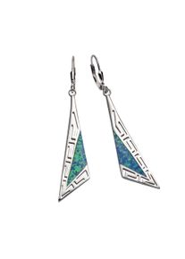 Vivance Damen Paar Ohrhänger "925/- Sterling Silber synth. Opal", ONE-SIZE, Silber 925 (Sterlingsilber), weiß, Silber 925 (Sterlingsilber), Ohrringe