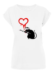 Merchcode Herren T-Shirt "Merchcode Damen Ladies Love Rat T-Shirt", weiß, casual, Gr. XL, unifarben, 100% Baumwolle, Shirts