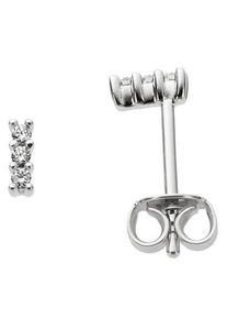 Firetti Damen Paar Ohrstecker "Schmuck Geschenk Gold 333 Ohrschmuck Länglich Stab", 0,05 ct P2 = erkennbare Einschlüsse, Weißgold 333-Diamanten,