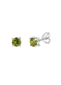 Vivance Damen Paar Ohrstecker "925-Sterling Silber rhodiniert Peridot", ONE-SIZE, Silber 925 (Sterlingsilber), weiß, Silber 925 (Sterlingsilber),