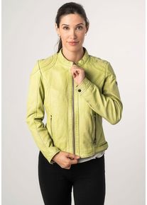 Mauritius Damen Lederjacke "MWAdila", grün, modisch, Gr. M, unifarben, Obermaterial: 100% Schafsleder. Futter: 100% Baumwolle. Ärmelfutter: 100%