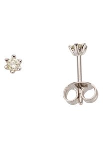 Firetti Damen Paar Ohrstecker "Schmuck Geschenk Gold 750 Ohrschmuck Solitär", 0,15 ct P2 = erkennbare Einschlüsse, Weißgold 585-Diamanten, weiß,