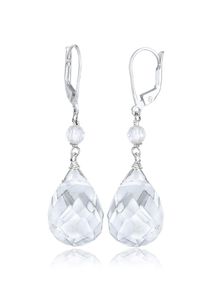 Elli Damen Paar Ohrhänger "Tropfen Bergkristall Elegant Festlich 925 Silber", OneSize,mit Steinen, Silber 925 (Sterlingsilber), weiß, Silber 925