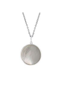 Vivance Damen Kette mit Anhänger "925/- Sterling Silber rhodiniert Perlmutt", 42 + 3cm, Silber 925 (Sterlingsilber), L: 45cm B: 20.0mm, weiß, Silber