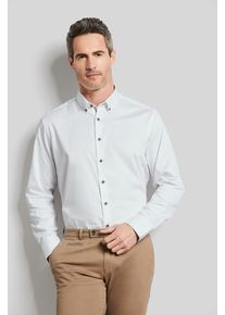 Bugatti Herren Langarmhemd, weiß, casual, Gr. XXXL, unifarben, 100% Baumwolle, Hemden, mit Button-Down-Kragen