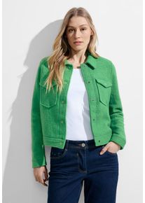 Cecil Damen Kurzjacke, grün, casual, Gr. XXL, unifarben, Stoff, Obermaterial: 60% Viskose, 40% Wolle, Futter: 60% Baumwolle, 40% Polyester, Jacken,