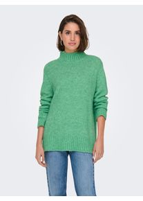 Only Damen Stehkragenpullover "ONLAYA LIFE LS HIGH NECK CC KNT", grün, modisch, Gr. S, meliert, Strick, Obermaterial: 77% Polyester, 20% Polyacryl,