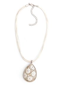 Allgäu Rebell ALLGÄU REBELL Damen Kette mit Anhänger "Henrike", weiß, Basic, PTFE-Kunststoff, Halsketten, mit schimmernden Glassteinen