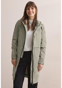 Cecil Damen Langmantel, grün, casual, Gr. XXL, unifarben, Stoff, Obermaterial: 100% Polyester; Futter: 100% Polyester; Mesh-Futter: 100% Polyester;