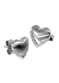 OSTSEE-SCHMUCK Damen Paar Ohrstecker "OSTSEE-SCHMUCK Ohrstecker Herz 8 mm Ohrstecker Herz 8 mm", 8 x 8mm, Silber 925 (Sterlingsilber), weiß, Silber