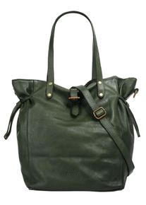 FORTY Damen Shopper, grün, Leder, unifarben, leicht glänzend, Taschen, echt Leder, Made in Italy
