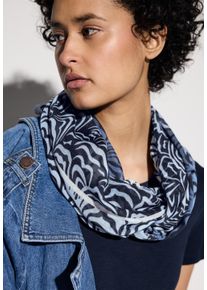 Street One Damen Loopgloomy blau, casual, bedruckt, Stoff, 100% Modal, Modetücher, kuschelig