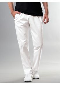 TRIGEMA Herren Jerseyhose "TRIGEMA Freizeithose aus elastischer Webware", weiß, Basic, Gr. XXXL, 48% Baumwolle, 48% Polyester, 4% Elastan, Hosen