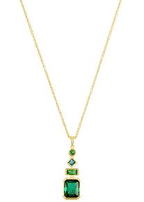 s.Oliver Damen Kette mit Anhänger "2036881", Silber 925 (Sterlingsilber), L: 55cm, grün, Silber 925 (Sterlingsilber), Halsketten, mit Zirkonia