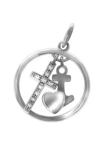 Vivance Damen Ketten-Anhänger "925 Silber Kreuz Zirkonia", ONE-SIZE, Silber 925 (Sterlingsilber), 3,4 g, weiß, Silber 925 (Sterlingsilber),