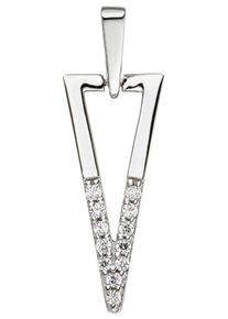 Jobo Damen Ketten-Anhänger "Anhänger dreieckig", Weißgold 333, weiß, Weißgold 333, Schmuckanhänger, 333 Weißgold mit Zirkonia