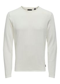 Only & Sons ONLY & SONS Herren Rundhalspullover "ONSGARSON 12 WASH CREW KNIT NOOS", rot, modisch, Gr. L, unifarben, Strick, Obermaterial: 100% Baumwolle, Pullover