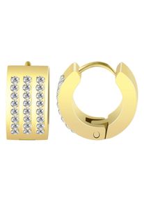 Adelia´s ADELIA ́S Damen Paar Creolen, Damen, Edelstahl, weiß, Edelstahl, Ohrringe