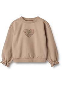 Wheat Mädchen Sweatshirt "Wheat Pullover Sweatshirt Nelly mit Stick.", rosa, Gr. 116, 95% Bio-Baumwolle, 5% Elastan, Sweatshirts