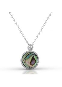 Vivance Damen Collierkettchen "925 Silber rhodiniert Abalone Zirkonia", 45cm, Silber 925 (Sterlingsilber), L: 45cm B: 11.5mm, weiß, Silber 925