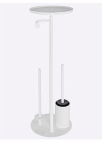 Badaccessoire-Set HEINE HOME, weiß, Glas, Chrom, Badaccessoires-Sets