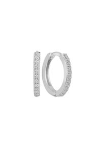 dKeniz Damen Paar Creolen "925-Sterling Silber rhodiniert Glänzend 1,3cm Zirkonia weiß", ONE-SIZE, Silber 925 (Sterlingsilber), weiß, Silber 925