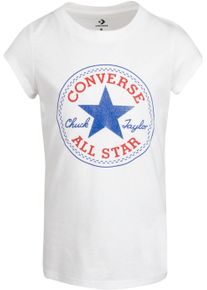 Converse Kinder T-Shirt "CNVG TIMELS CHUCK PATCH TEE", weiß, sportlich, Gr. 122, bedruckt, Stoff, Obermaterial: 100% Baumwolle, Shirts, für Kinder