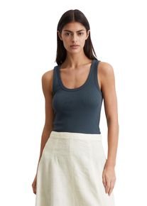 Marc O'Polo MARC O'POLO Damen T-Shirt "aus elastischem Rippjersey"muted blau, casual, Gr. M, unifarben, Obermaterial: 97% Baumwolle, 3% Elasthan, Shirts