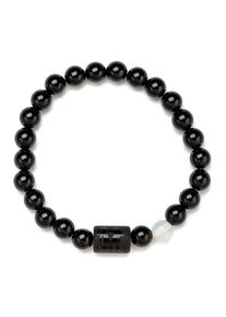 Firetti Damen Armband "Schmuck Geschenk Armschmuck Armkette Edelstein Sternzeichen", Zwilling, Stein-Silikon, schwarz-weiß, Stein, Silikon,