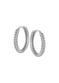 dKeniz Damen Paar Creolen "925-Sterling Silber rhodiniert Glänzend 1,45cm", ONE-SIZE, Silber 925 (Sterlingsilber), weiß, Silber 925 (Sterlingsilber),