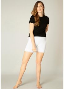Base Level Damen Radlerhose "Keilani", weiß, Basic, Gr. 48, unifarben, Jersey, Obermaterial: 94% Viskose, 6% Elasthan, Hosen, In weicher und