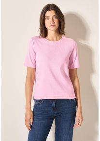 Cecil Damen T-Shirtcherry blossom pink, Basic, Gr. XL, unifarben, Web, 95% Baumwolle, 5% Elasthan; grey melange: 68% Baumwolle, 28% Polyester, 4%