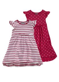 Kidsworld Mädchen Jerseykleid "für kleine Mädchen", rot, modisch, Gr. 116, gepunktet, gestreift, Jersey, Obermaterial: 100% Baumwolle, Kleider,