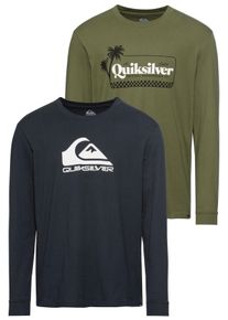 Quiksilver Herren Langarmshirt, grün, Gr. S, Obermaterial: 100% Baumwolle, Shirts