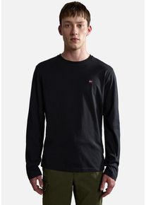 Napapijri Herren Langarmshirt "SALIS", schwarz, casual, Gr. XXL, unifarben, Obermaterial: 100% Baumwolle, Shirts
