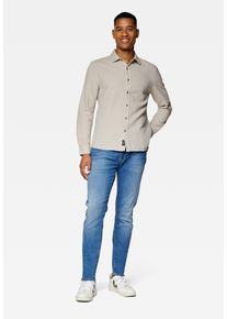 Mavi Herren Langarmhemd "LONG SLEEVE SHIRT", grau, casual, Gr. XXL, unifarben, 100% Baumwolle, Hemden, Hemd mit Struktur