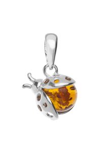 OSTSEE-SCHMUCK Damen Ketten-Anhänger "OSTSEE-SCHMUCK Anhänger Marienkäfer Anhänger Marienkäfer", 19 x 12mm, Silber 925 (Sterlingsilber), 1.6 g, weiß,