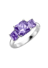 Damen Silberring "mit lila Zirkonia Steinen, Silber 925", 56, Silber 925 (Sterlingsilber), lila, Giorgio Martello MILANO, Silber 925