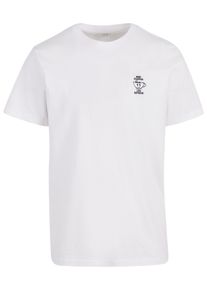 MisterTee Herren T-Shirt "MisterTee Herren More Espresso Less Depresso Tee EMB", weiß, casual, Gr. XXL, bedruckt, 100% Baumwolle, Shirts