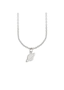 CAI CAÏ Damen Kette mit Anhänger "925 Silber rhodiniert Planet Saturn", 39 + 5cm, Silber 925 (Sterlingsilber), L: 44cm B: 4.0mm, weiß, Silber 925