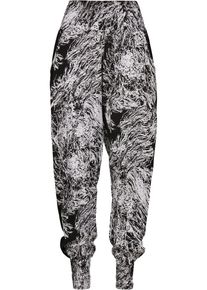 Urban Classics Damen Stoffhose "Urban Classics Damen Ladies Sarong Pants", schwarz-weiß, Gr. XS, unifarben, 100% Viskose, Hosen